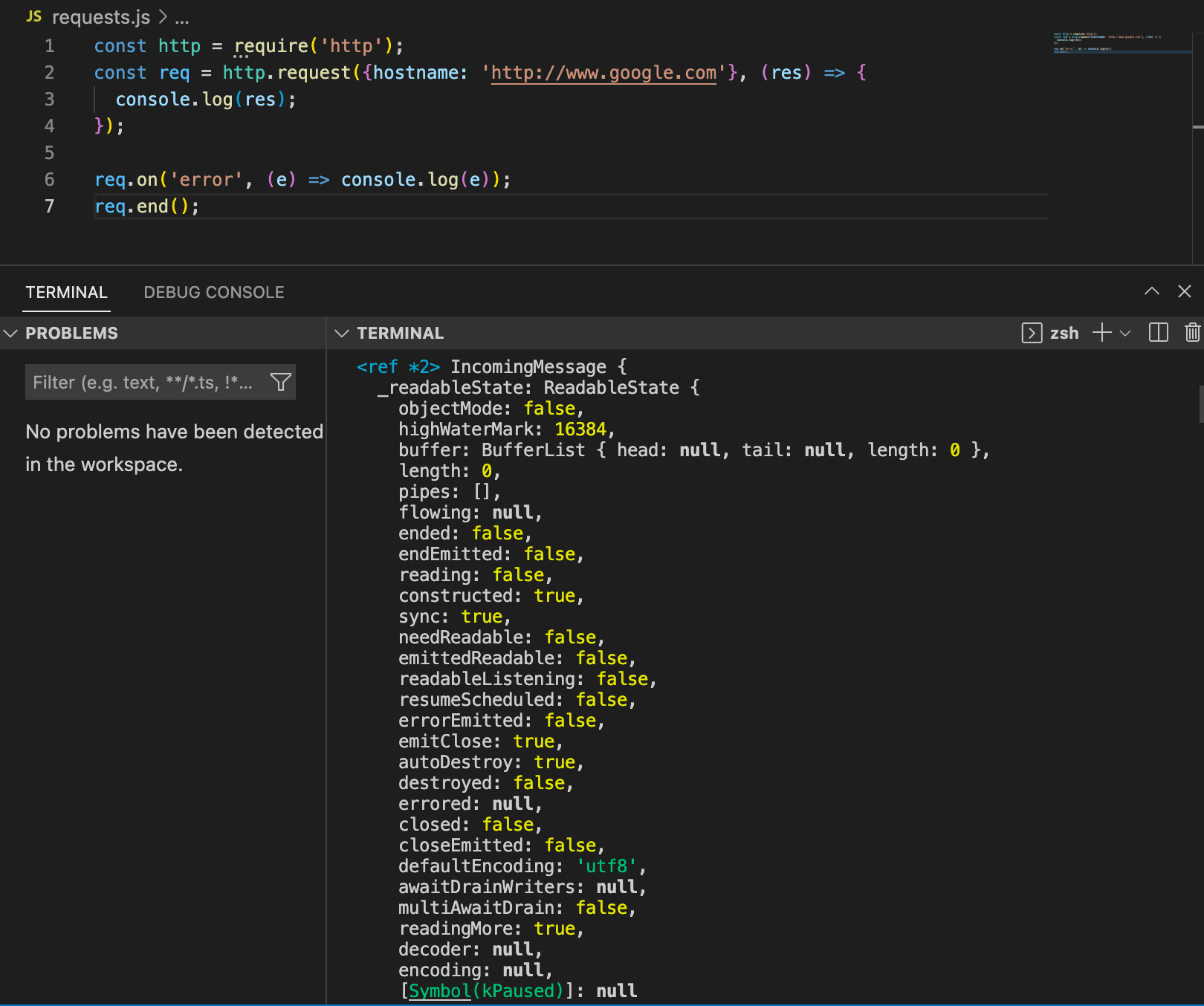 Logging the IncomingMessage