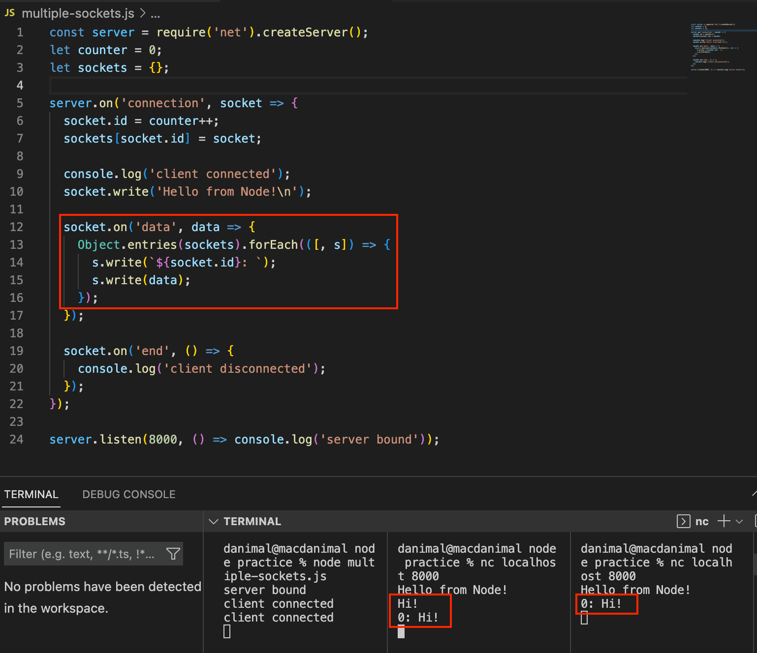 Rudimentary chat server